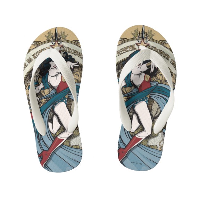 Wonder Woman Art Nouveau Panel Kid's Flip Flops (Footbed)