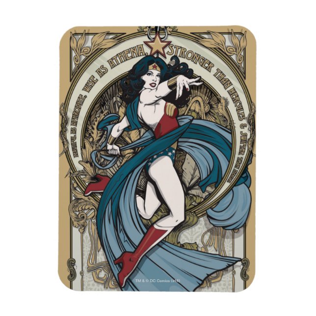 Wonder Woman Art Nouveau Panel Magnet (Vertical)