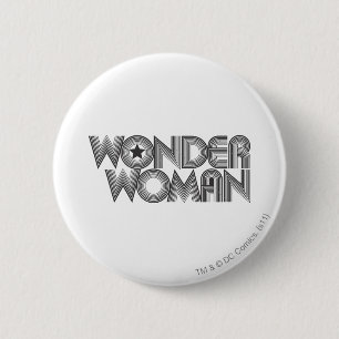 Wonder Woman B&W Logo 3 6 Cm Round Badge