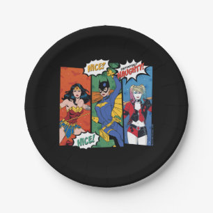 Wonder Woman, Batgirl, & Harley Quinn Holiday Paper Plate