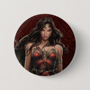 Wonder Woman Battle-Ready Comic Art 6 Cm Round Badge