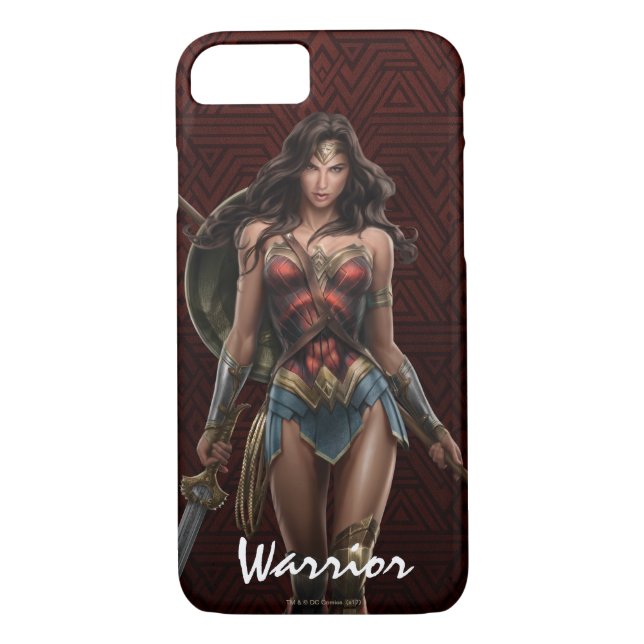 Wonder Woman Battle-Ready Comic Art Case-Mate iPhone Case (Back)