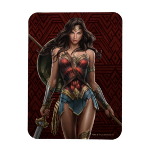 Wonder Woman Battle-Ready Comic Art Magnet
