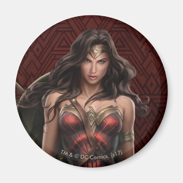 Wonder Woman Battle-Ready Comic Art Magnet (Front)