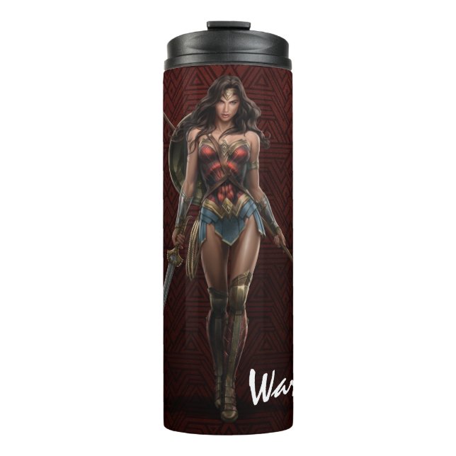Wonder Woman Battle-Ready Comic Art Thermal Tumbler (Front)