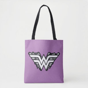 Wonder Woman Black Lace Logo Tote Bag