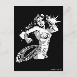 Wonder Woman Black & White Defender Postcard