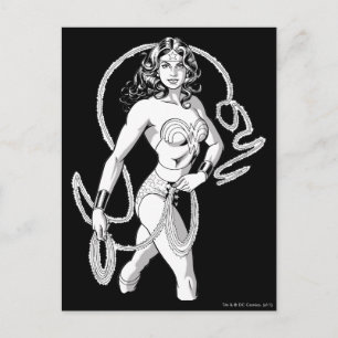 Wonder Woman Black & White Fighter Postcard