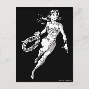 Wonder Woman Black & White Lasso Postcard