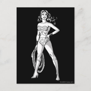 Wonder Woman Black & White Pose Postcard