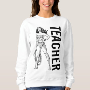 Wonder Woman Black & White Pose Teacher Sweatshirt