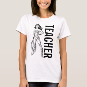 Wonder Woman Black & White Pose Teacher T-Shirt