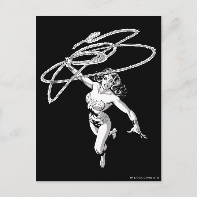 Wonder Woman Black & White Twirl Postcard (Front)