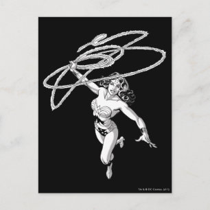 Wonder Woman Black & White Twirl Postcard
