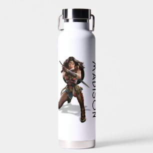Wonder Woman Blocking   Add Your Name Water Bottle