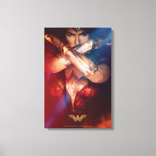 Wonder Woman Blocking With Bracelets Canvas Print