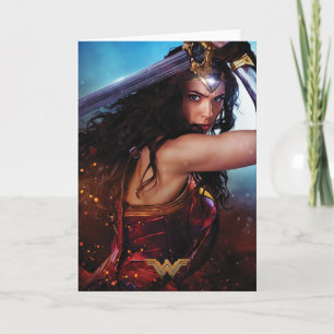 Wonder Woman Blocking With Sword Card
