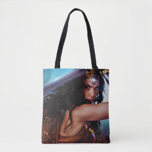 Wonder Woman Blocking With Sword Tote Bag