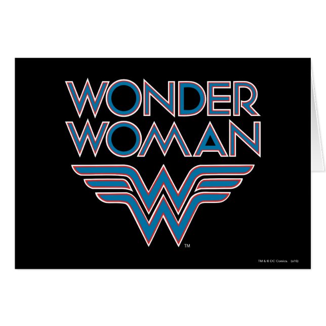 Wonder Woman Blue and Red Retro Logo (Front Horizontal)