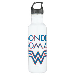 Wonder Woman Blue and Red Retro Logo 710 Ml Water Bottle