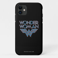 Wonder Woman Blue and Red Retro Logo