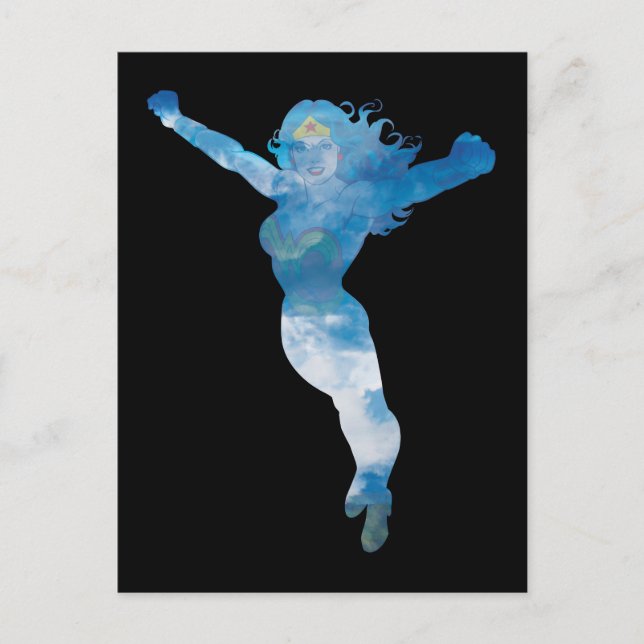 Wonder Woman Blue Sky Silhouette Postcard (Front)