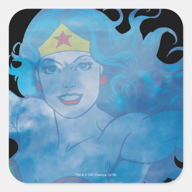 Wonder Woman Blue Sky Silhouette Square Sticker (Front)