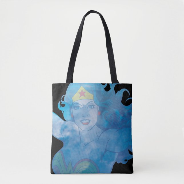 Wonder Woman Blue Sky Silhouette Tote Bag (Front)