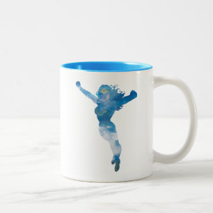 Wonder Woman Blue Sky Silhouette Two-Tone Coffee Mug