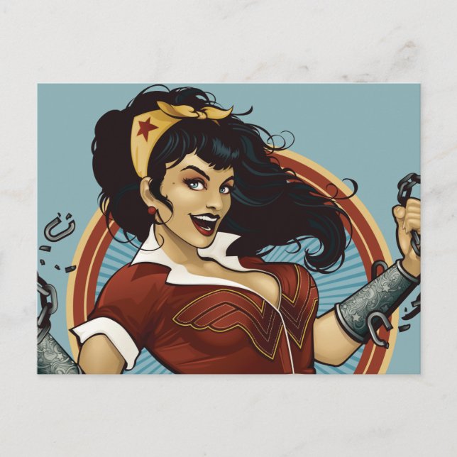Wonder Woman Bombshell Name Graphic Postcard (Front)