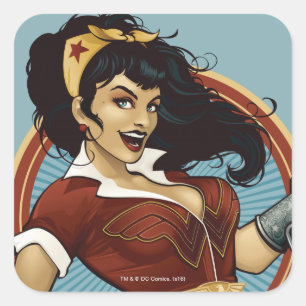 Wonder Woman Bombshell Name Graphic Square Sticker