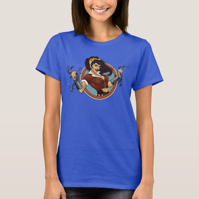 Wonder Woman Bombshell Name Graphic T-Shirt (Front)