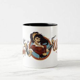 Wonder Woman Bombshell Name Graphic Two-Tone Coffee Mug