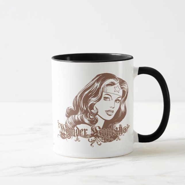Wonder Woman Brown Mug (Right)