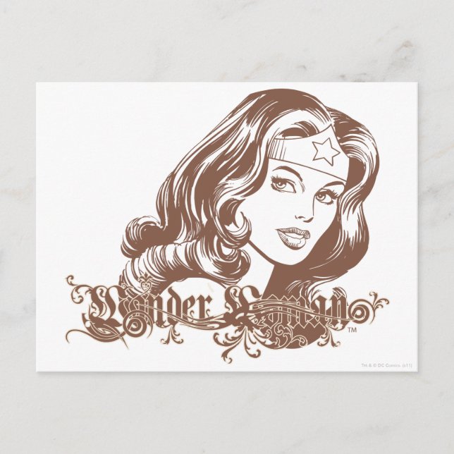 Wonder Woman Brown Postcard (Front)