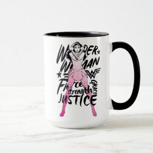Wonder Woman Brush Typography Art Mug