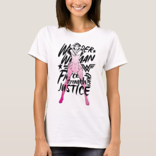 Wonder Woman Brush Typography Art T-Shirt