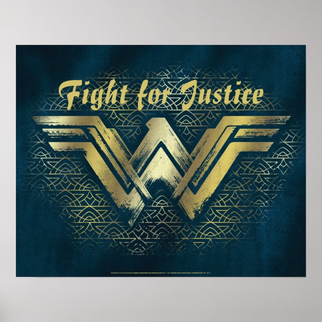 Wonder Woman Brushed Gold Symbol Poster (Front)