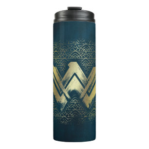 Wonder Woman Brushed Gold Symbol Thermal Tumbler