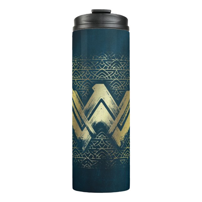 Wonder Woman Brushed Gold Symbol Thermal Tumbler (Front)