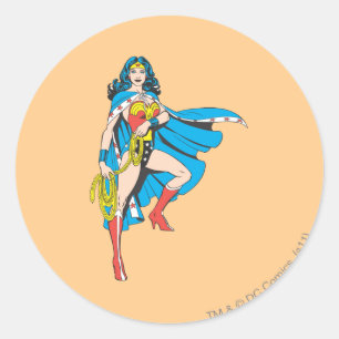 Wonder Woman Cape Classic Round Sticker