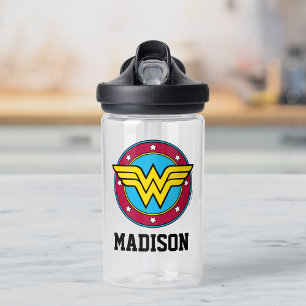 Wonder Woman   Circle   Add Your Name Water Bottle