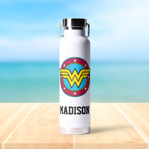Wonder Woman   Circle   Add Your Name Water Bottle