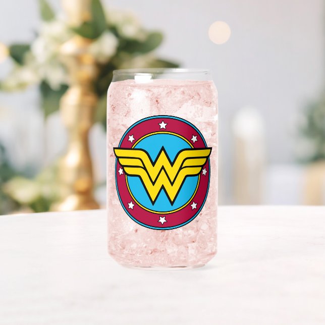 Wonder Woman | Circle & Stars Logo Can Glass (Insitu (Wedding))