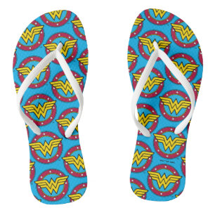 Wonder Woman Circle & Stars Logo Flip Flops