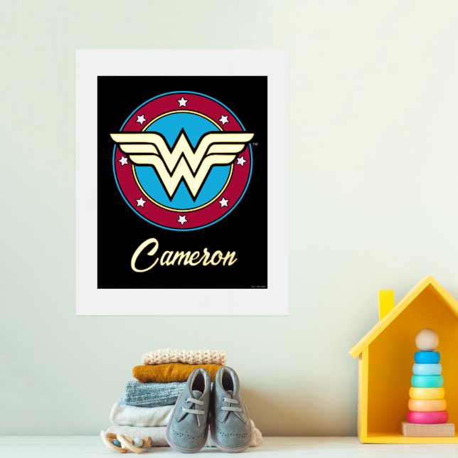 Wonder Woman | Circle & Stars Logo Foil Prints (In Situ (Nursery 3))
