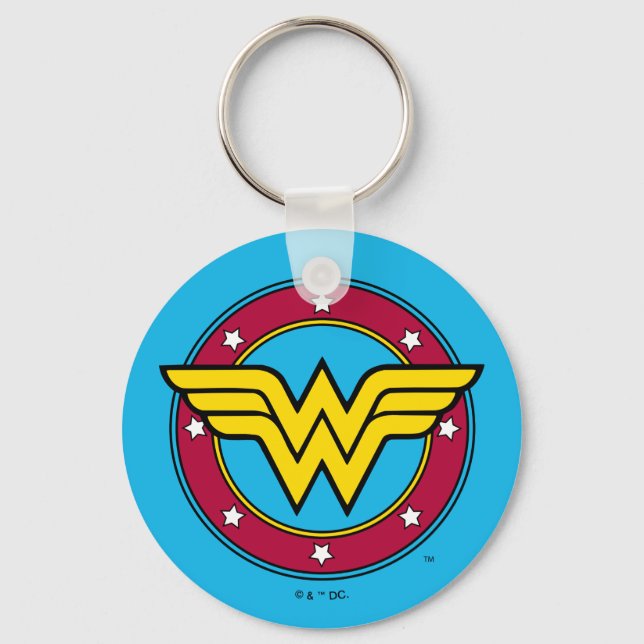 Wonder Woman | Circle & Stars Logo Key Ring (Front)