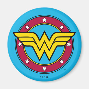 Wonder Woman   Circle & Stars Logo Magnet