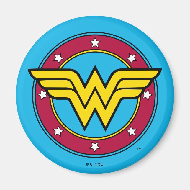 Wonder Woman | Circle & Stars Logo Magnet (Front)