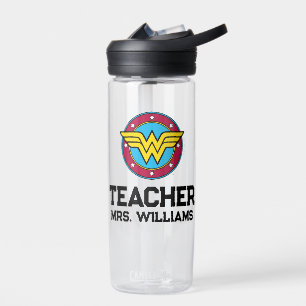 Wonder Woman   Circle & Stars Logo Water Bottle